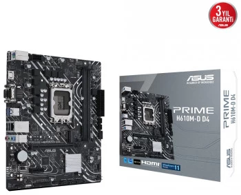 Asus Prime H610m-d D4 3200(oc) Vga Hdmi Dp M.2 Matx 1700p