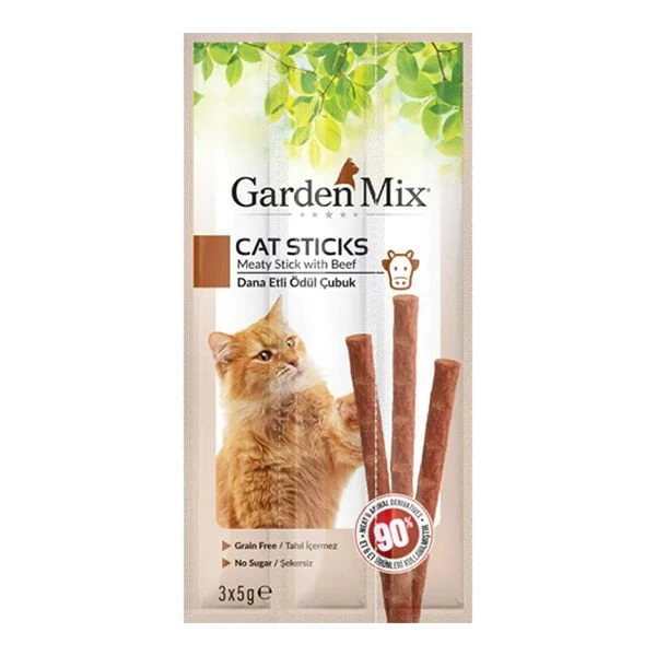 Garden Mix Dana Etli Kedi Stick Ödülü 3 Adet 5 Gr