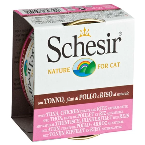 Schesir Ton Balıklı Ve Tavuklu Naturel Konserve Kedi Maması 85 Gr