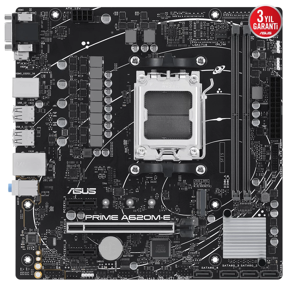 Asus Prime A620m-e-csm Ddr5 M.2 Hdmi Matx Am5