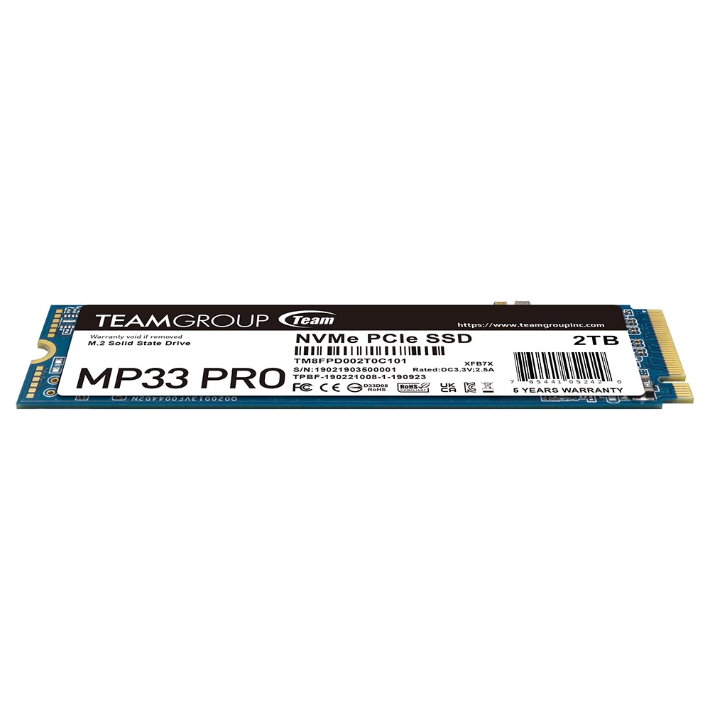 Team Mp33 Pro 2tb 2400/2100mb/s Nvme Pcie Gen3x4 M.2 Ssd Disk (tm8fpd002t0c101)