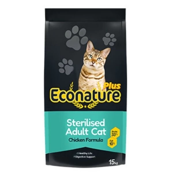 Econature Plus Tavuklu Kısırlaştırılmış Yetişkin Kedi Maması 15 Kg