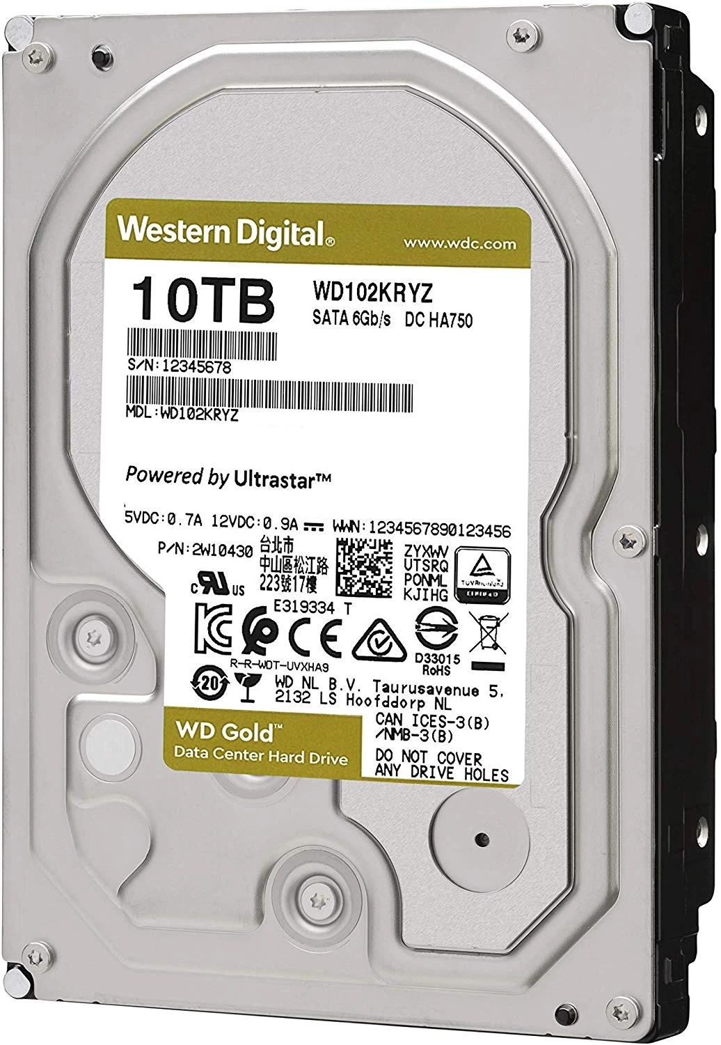 10tb Wd Gold Enterprise 7200rpm Sata3 256mb Wd102kryz