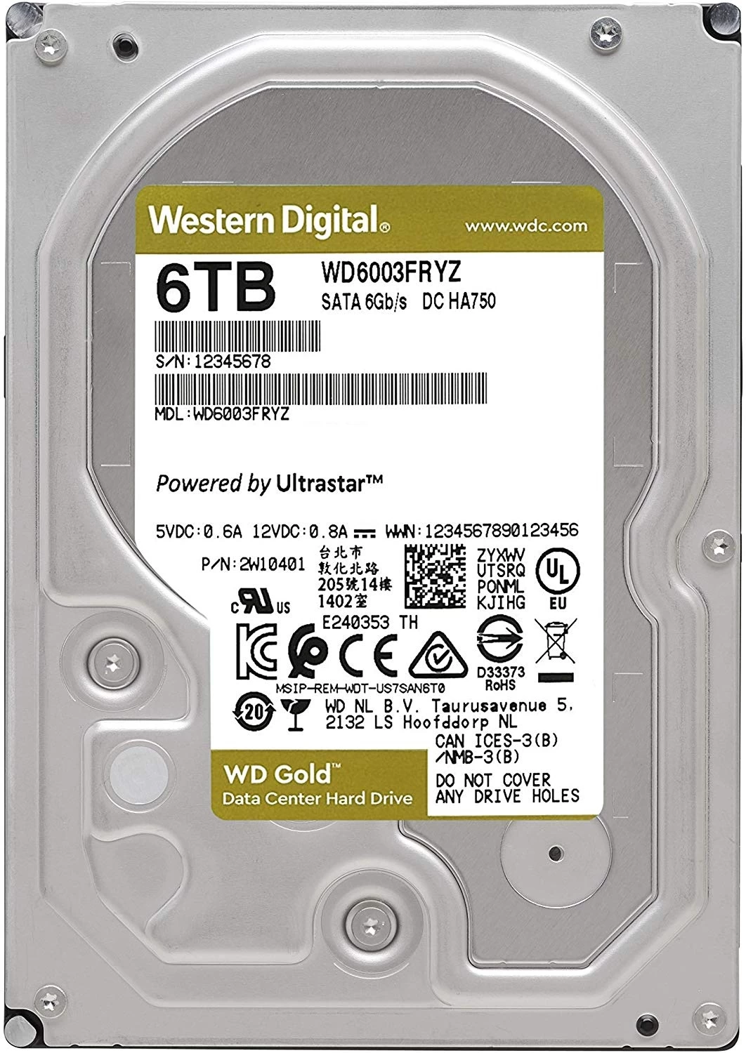 6tb Wd Gold Enterprise 7200rpm Sata3 256mb Wd6003fryz