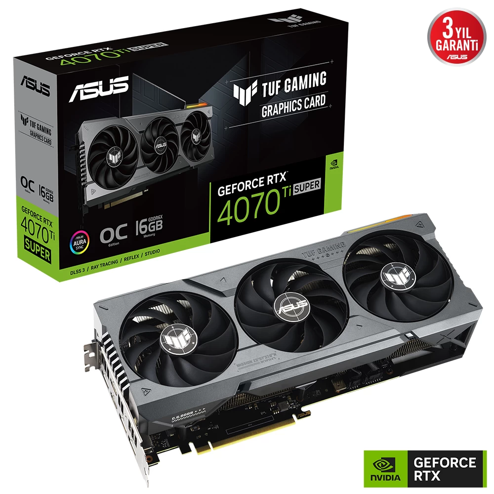 Asus Tuf Geforce Rtx Tuf-rtx4070tis-o16g-gaming 16gb Gddr6x Dlss3 Hdmi Dp 256bİt