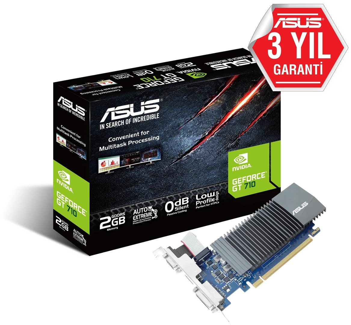 Asus Gt710-sl-2gd3-brk-evo 2gb Ddr3 64bit Dvi/hdmi