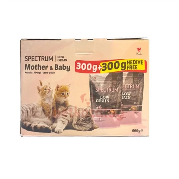 Spectrum Düşük Tahıllı Motherbaby Kuzu Etli Anne Ve Yavru Kedi Maması 300 Gr + 300 Gr