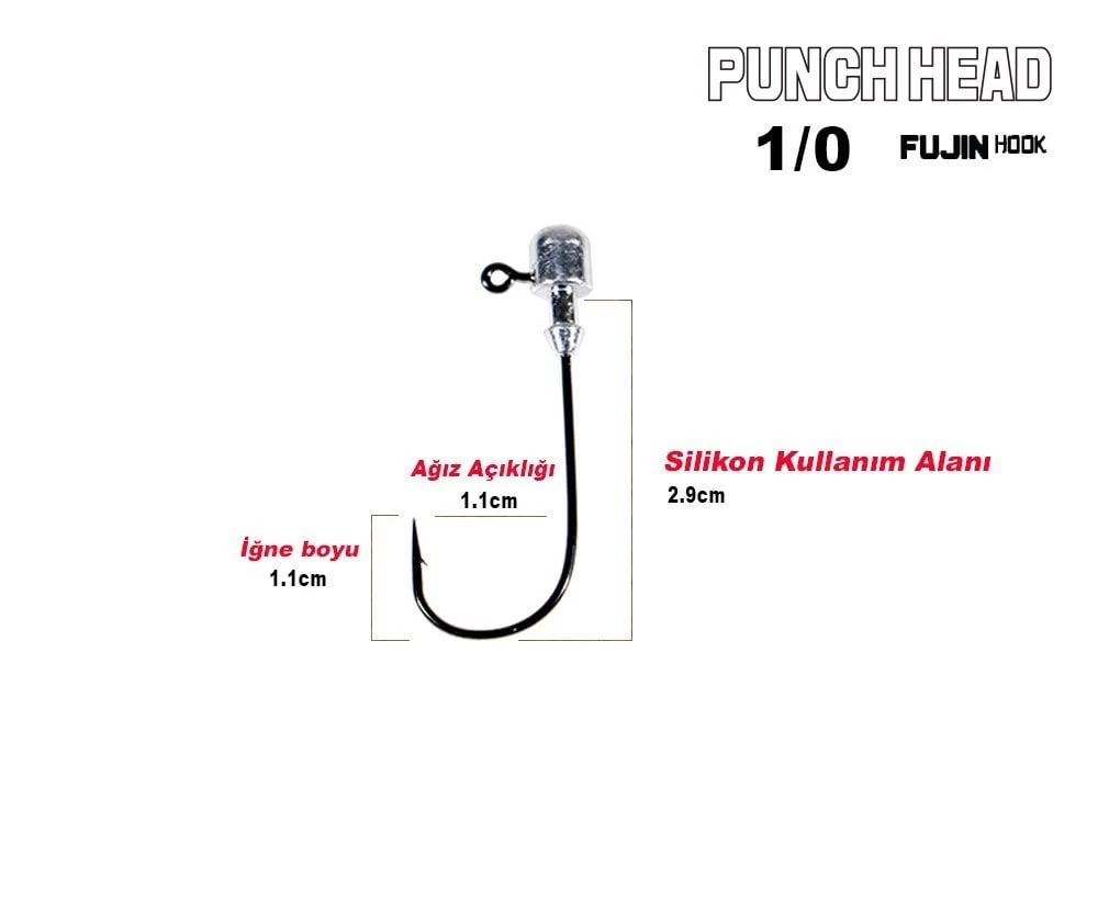 Fujin Punch Head Fj-ph #1/0 Jighead 3 Gr.