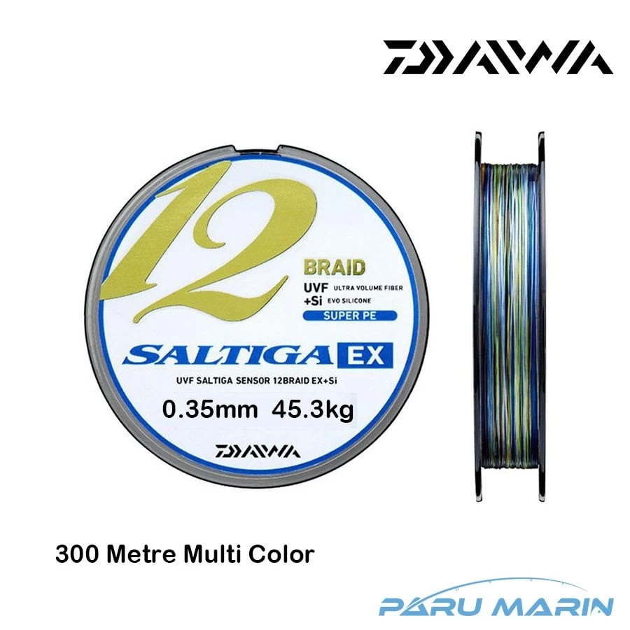 Daiwa Saltiga Ex 12 Braid Multicolor Multi Color 300 Mt. 0.35mm 45.3kg. İp Misina