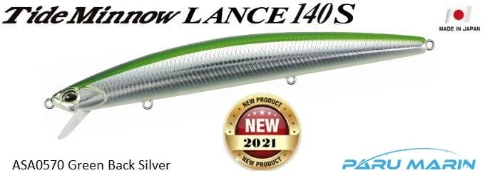 Duo Tide Minnow Lance 140s Asa0570 Green Back Silver