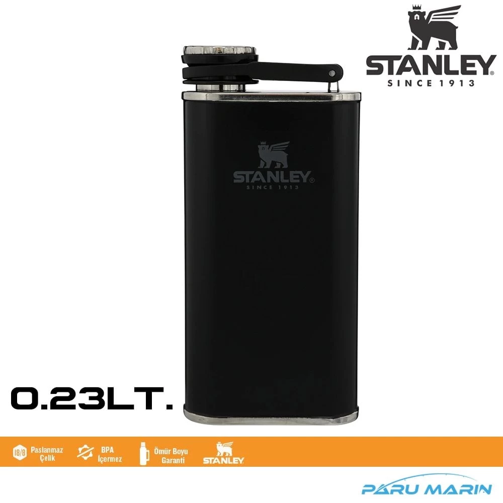 Stanley Klasik Paslanmaz Çelik Cep Matarası 0.23lt. Sİyah