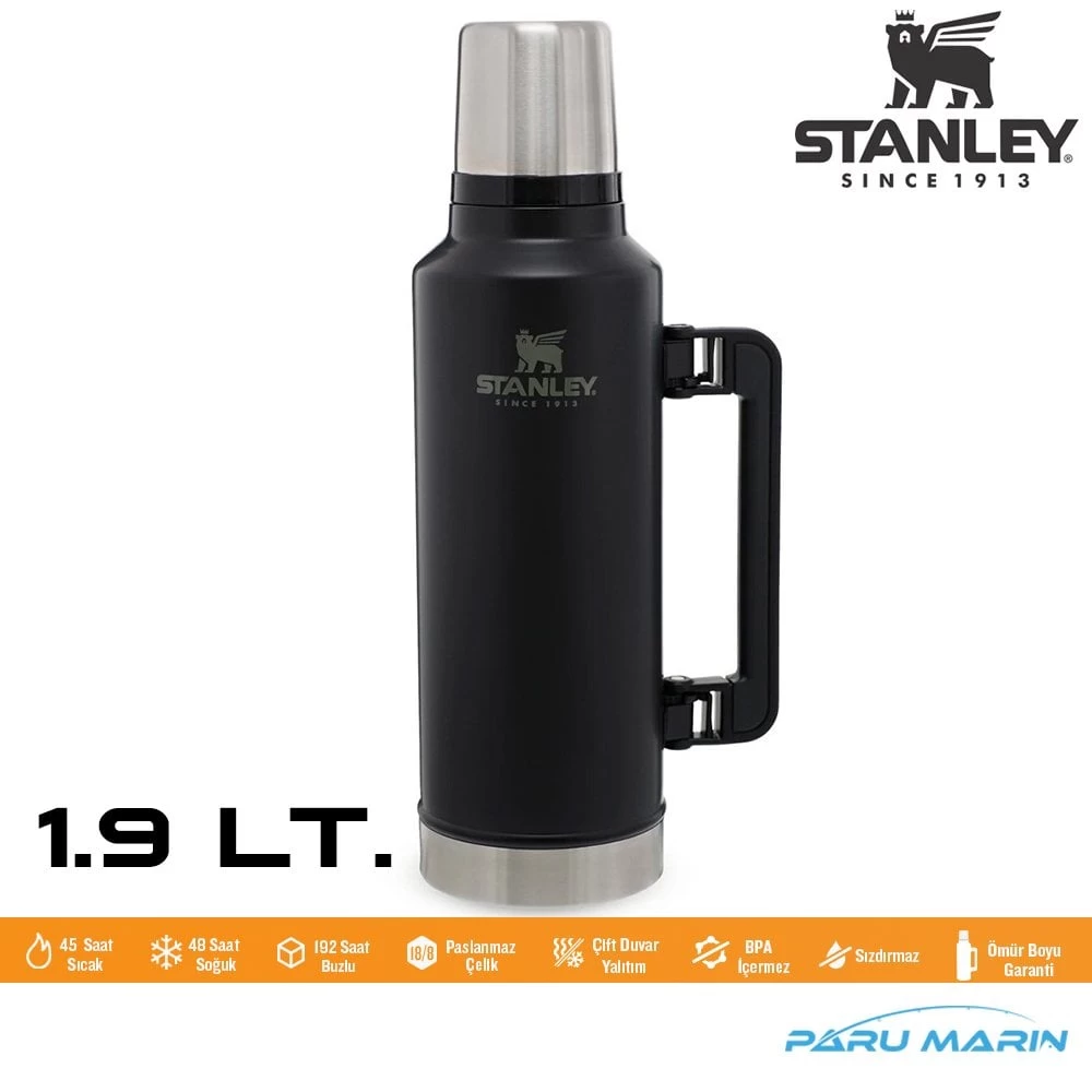Stanley Legendary Klasik Vakumlu Paslanmaz Çelik Termos 1.9 Lt. Sİyah