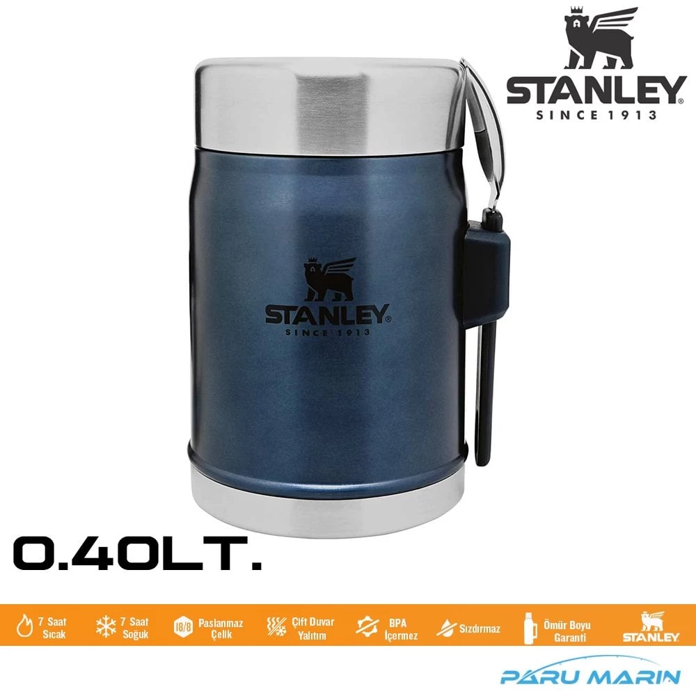 Stanley Klasik Paslanmaz Çelik Yemek Termosu Kaşıklı 0,40 Lt Lacİvert