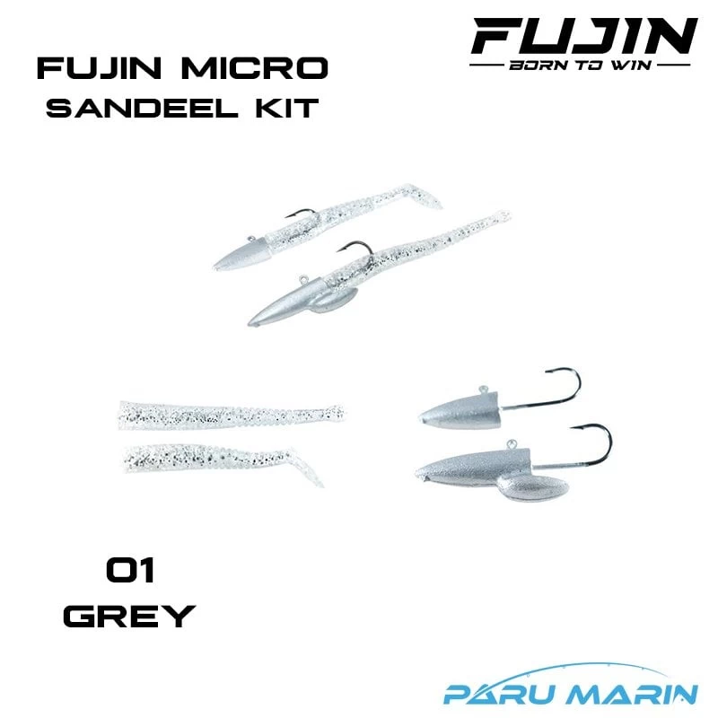 Fujin Micro Sandeel Kit 01 Grey Silikon Yem