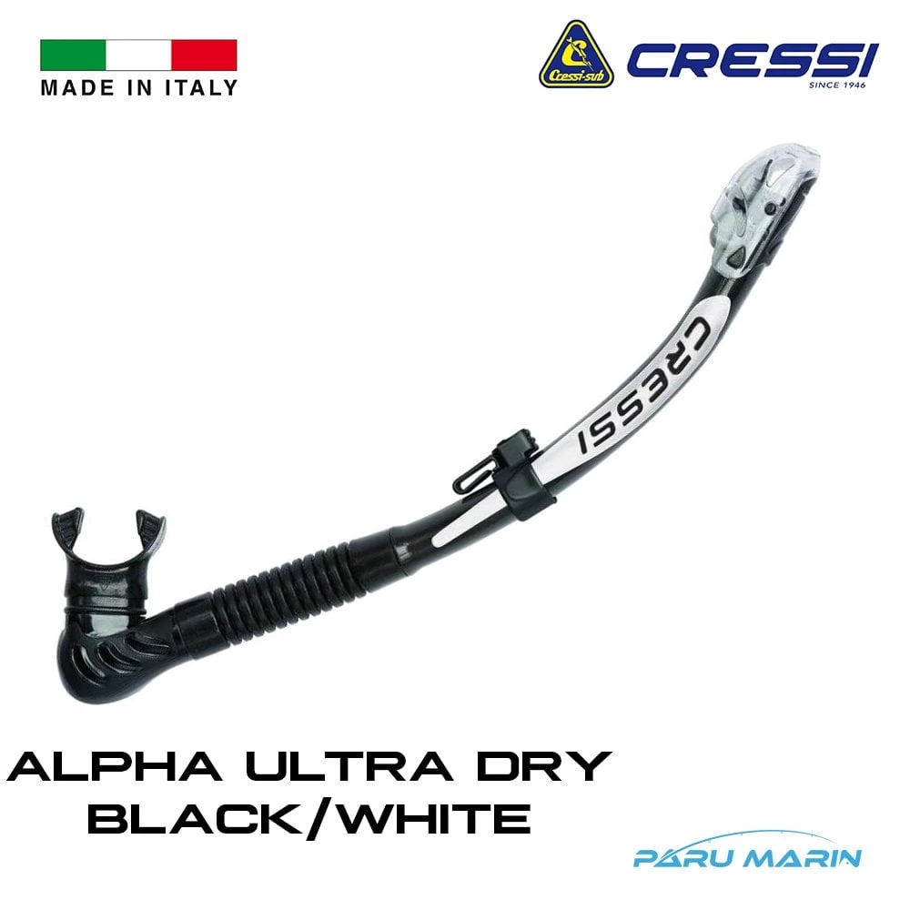 Cressi Alpha Ultra Dry Şnorkel Black / White