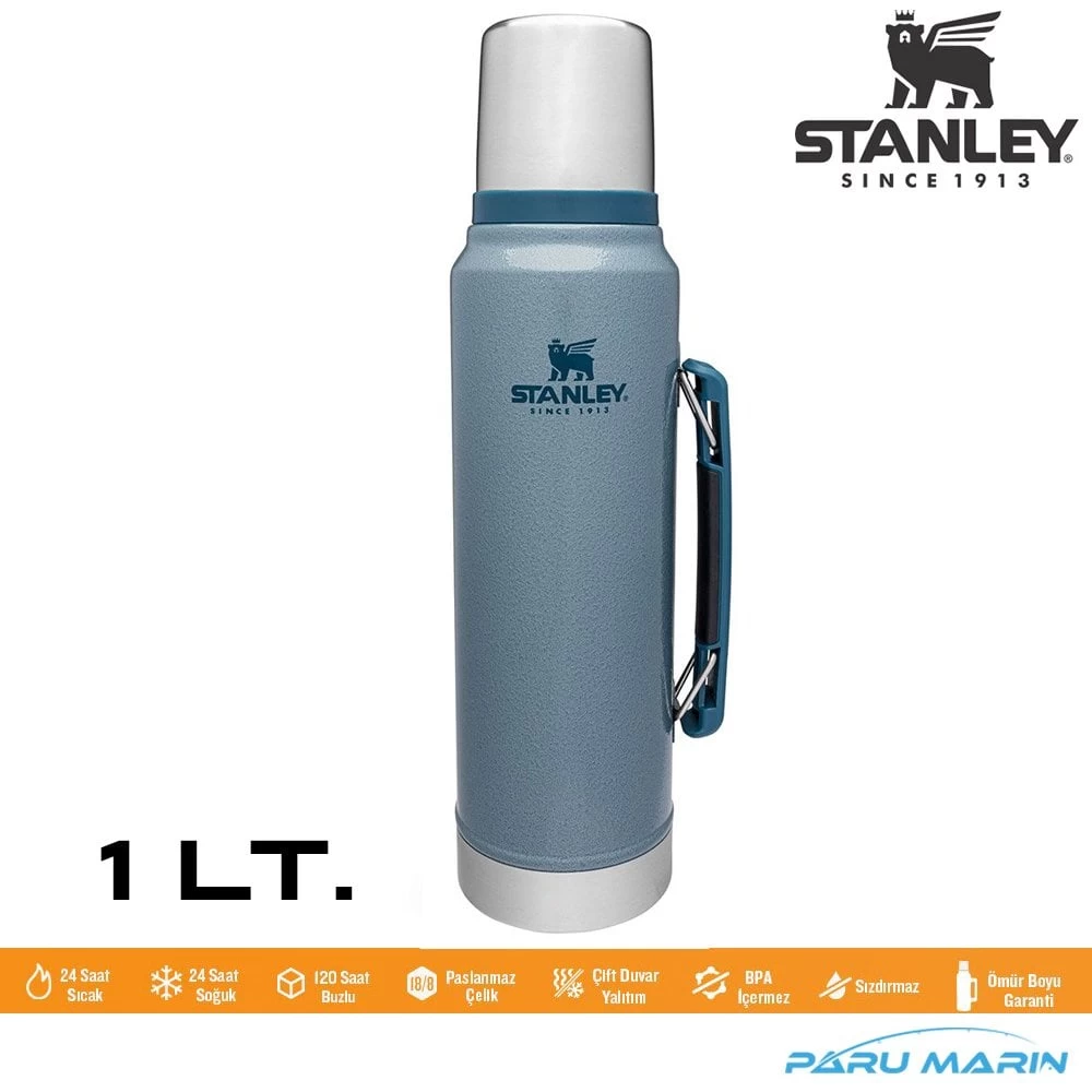 Stanley Legendary Klasik Vakumlu Paslanmaz Çelik Termos 1lt. Hammertone Ice