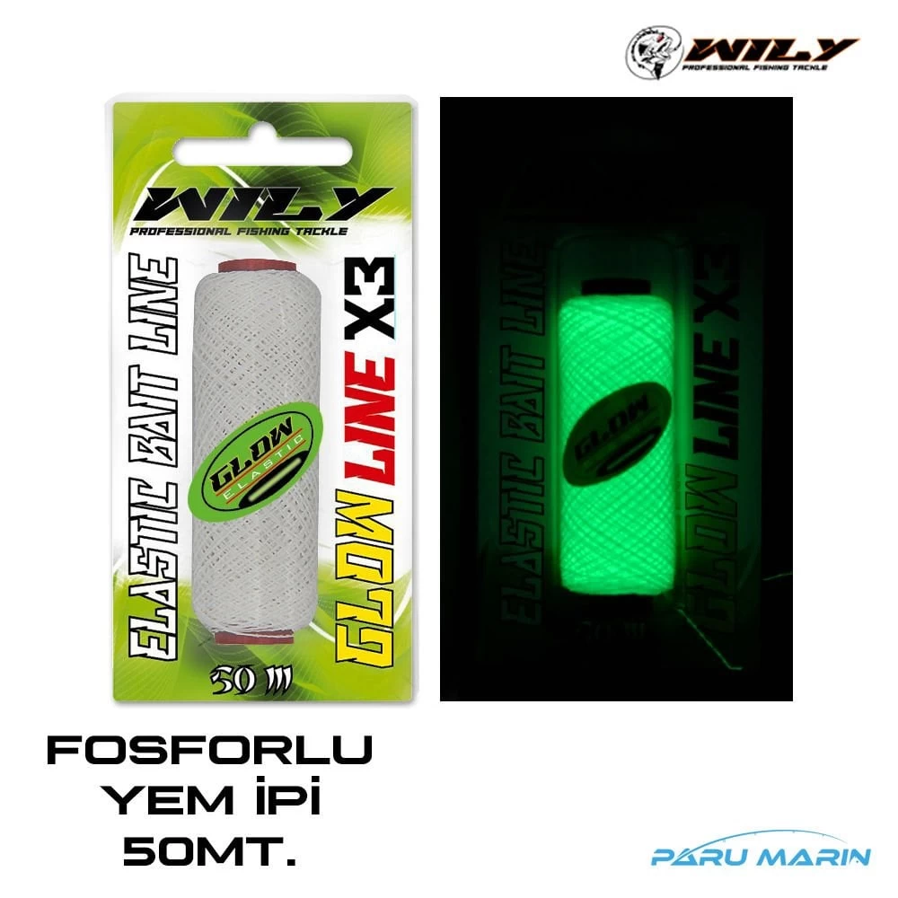 Wily Fosforlu (glow) Pro Elastik Yem İpi 50mt.