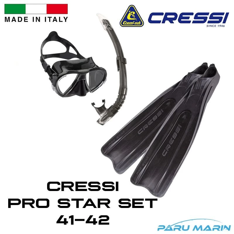 Cressi Pro Star 41-42 Maske Palet Dalış Ve Yüzme Seti