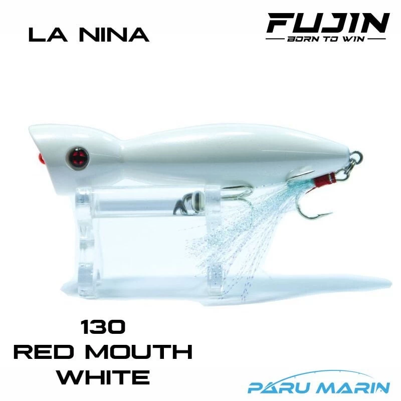 Fujin La Nina Maket Balık Su Üstü Popper 130 Red Mouth White