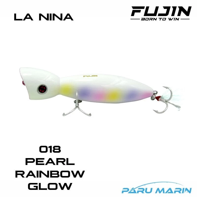 Fujin La Nina Maket Balık Su Üstü Popper 018 Pearl Rainbow Glow