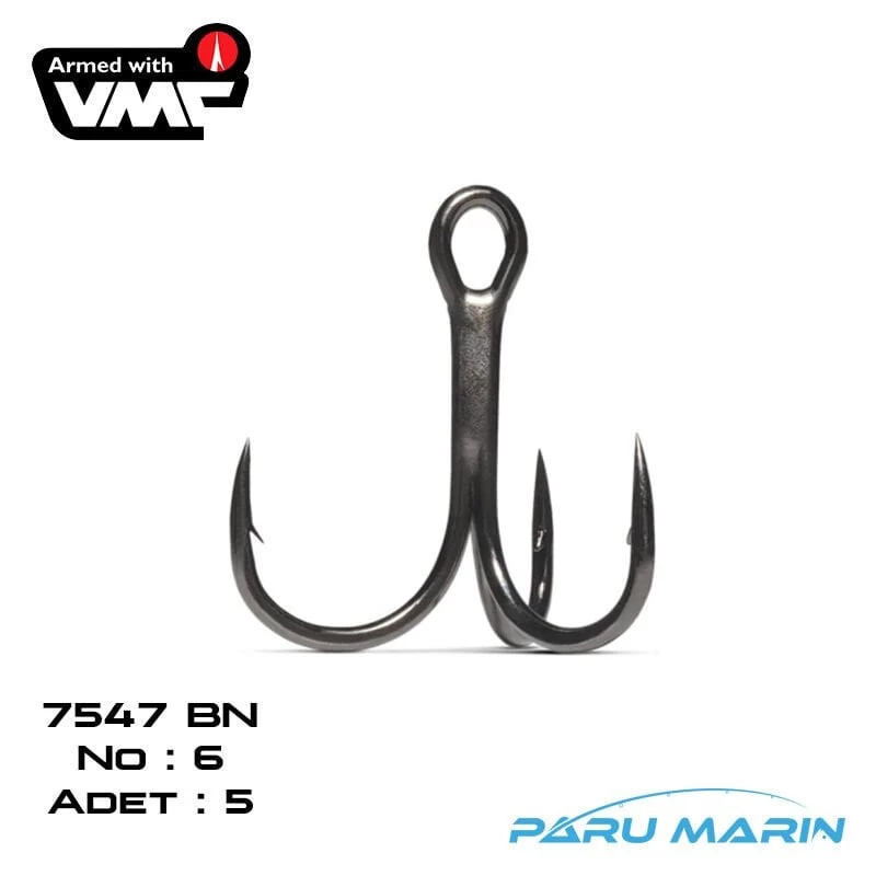 Vmc 7547 1x Strong 3'lü İğne Black No:6 , 5 Adet