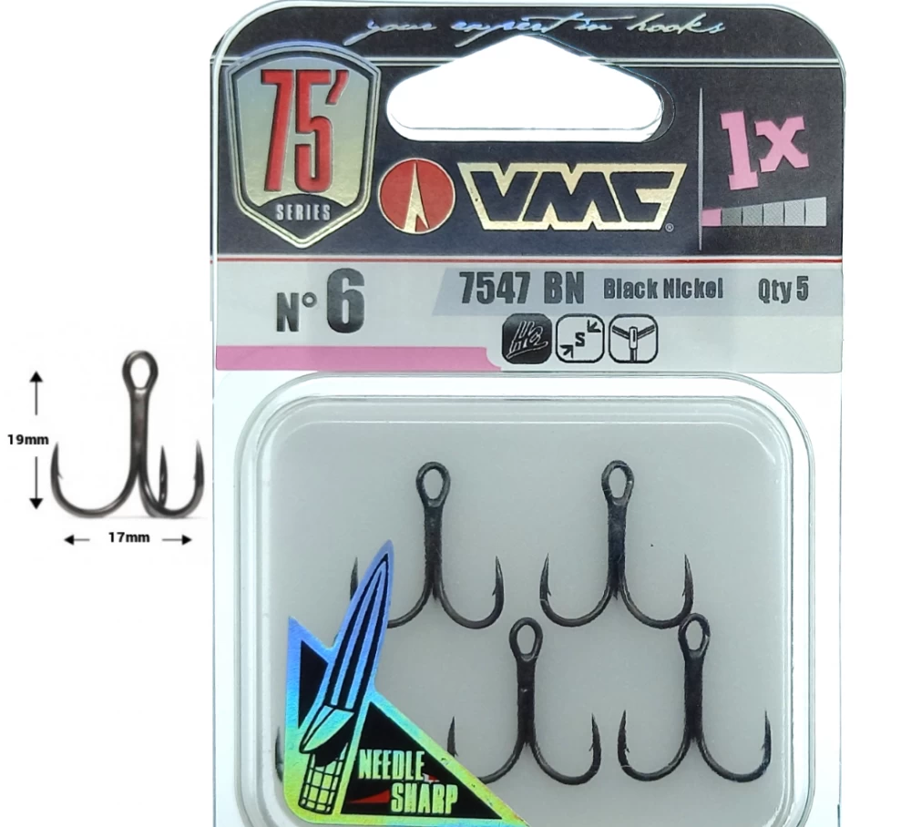 Vmc 7547 1x Strong 3'lü İğne Black No:6 , 5 Adet