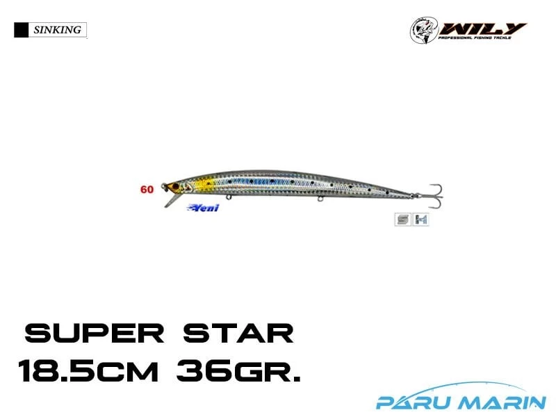 Wily Super Star 18.5cm 36gr. (sinking) No:60