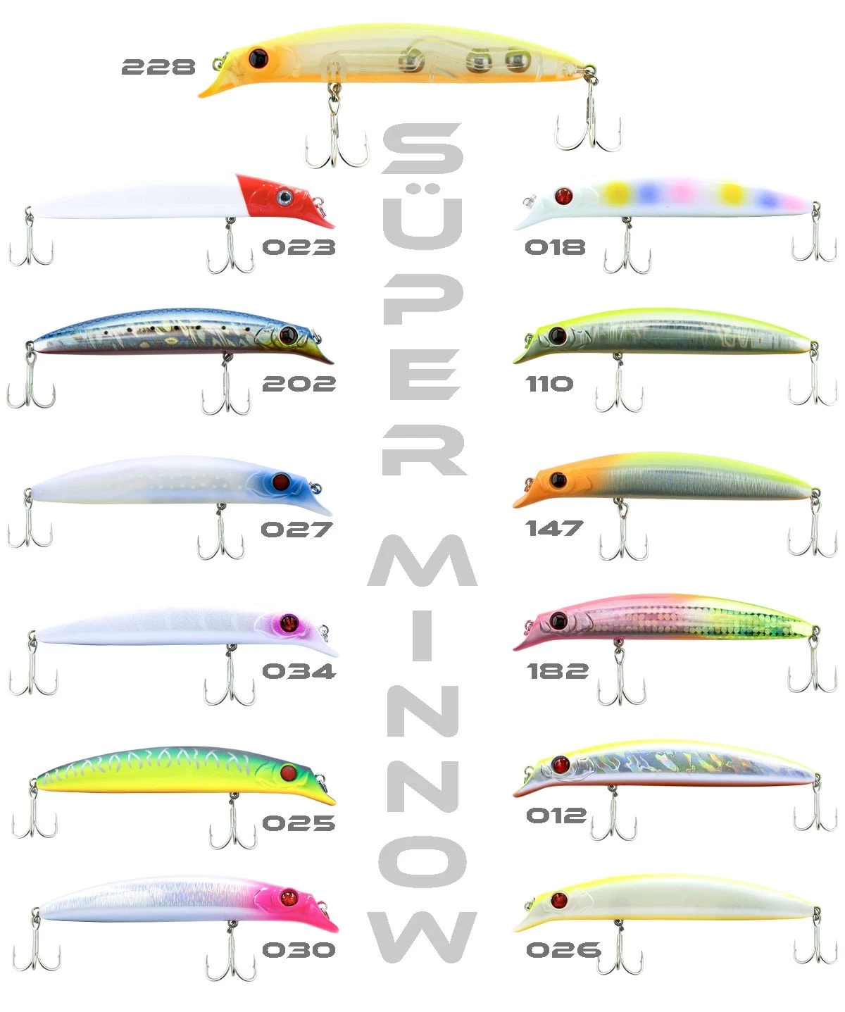 Fujin Super Minnow 11.5cm 18gr Maket Balık 182 Double Pink Chart