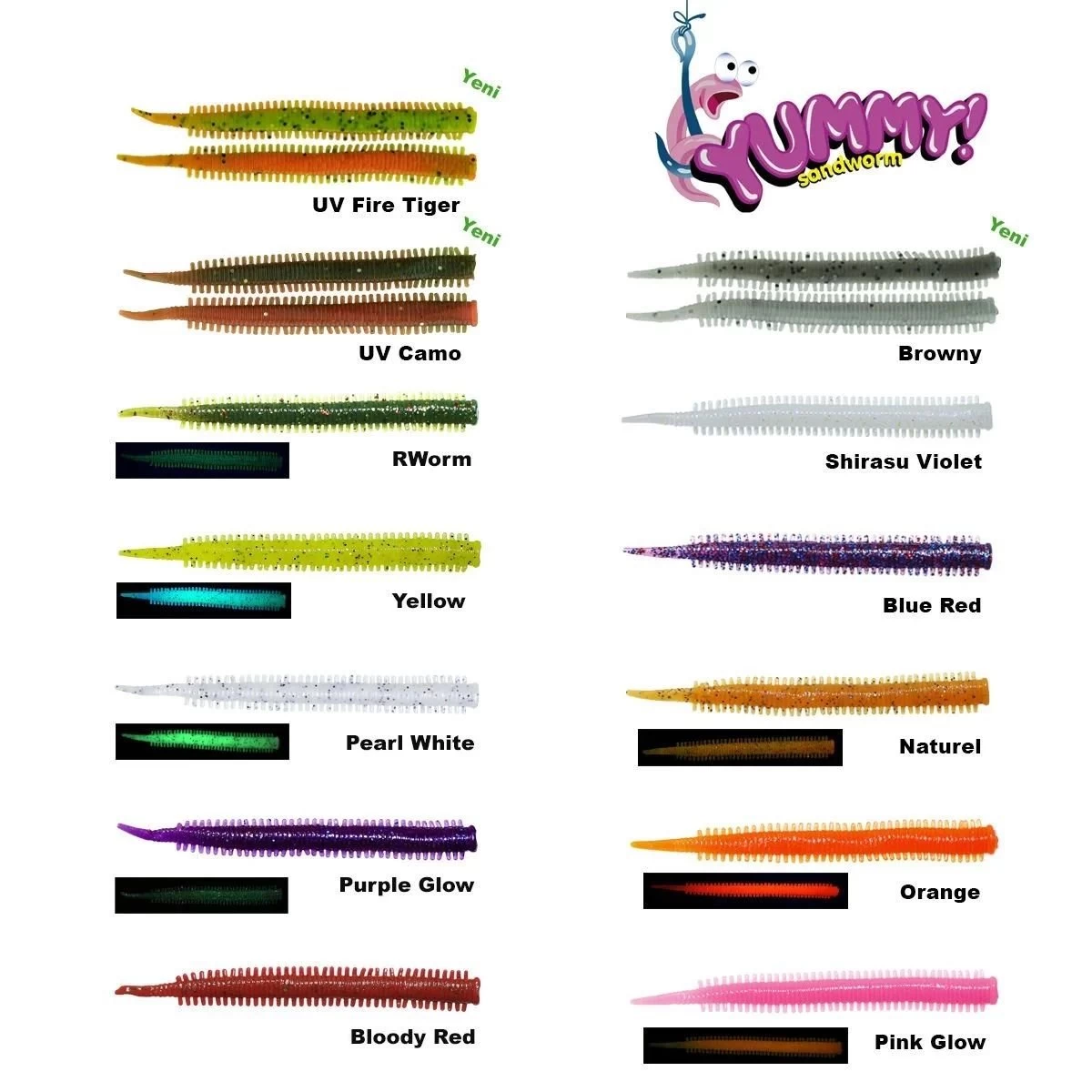 Fujin Yummy Sandworm Silikon Yem Shirasu Violet Glow 7cm.