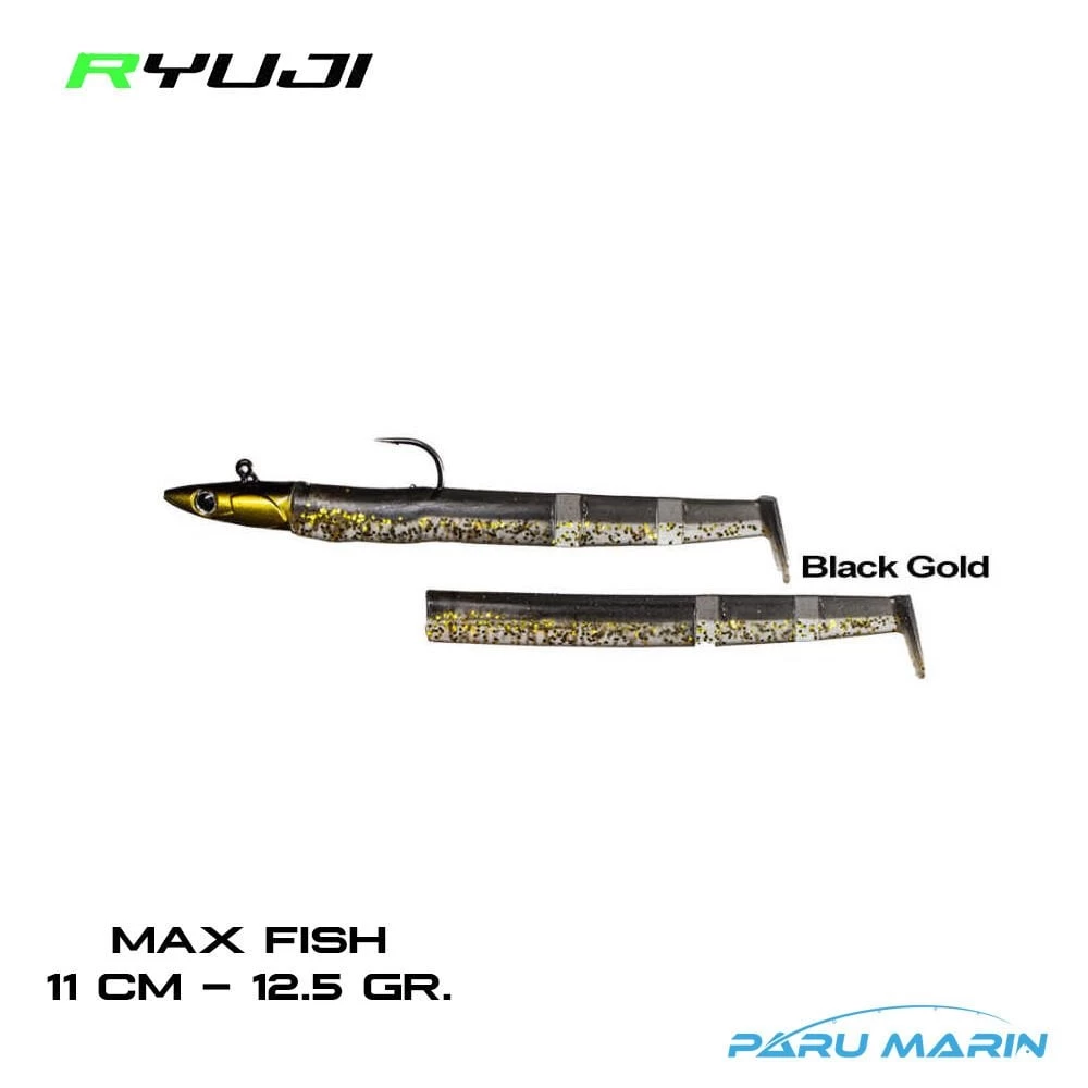 Ryuji Max Fish 11cm 12.5gr. Silikon Yem Black Gold