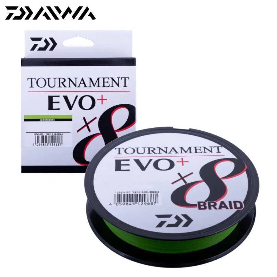 Daiwa Tournament X8 Braid EVO+ Trecciato 0,12mm – 135m Verde Scuro – 8,6kg Di Resistenza – Prodotto In Giappone