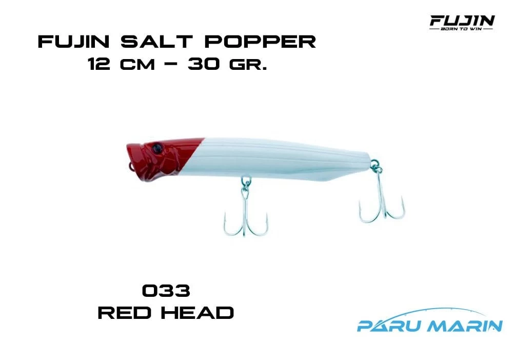 Fujin Salt Popper Sp120sw Sahte Balık, 033 Red Head