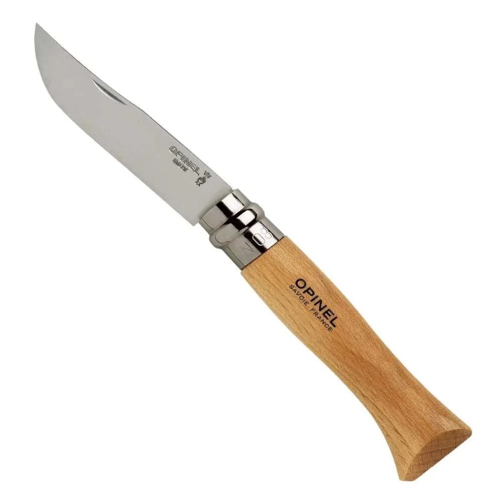 Opinel Inox 8 No Deri Kılıflı Paslanmaz Çakı Kayın