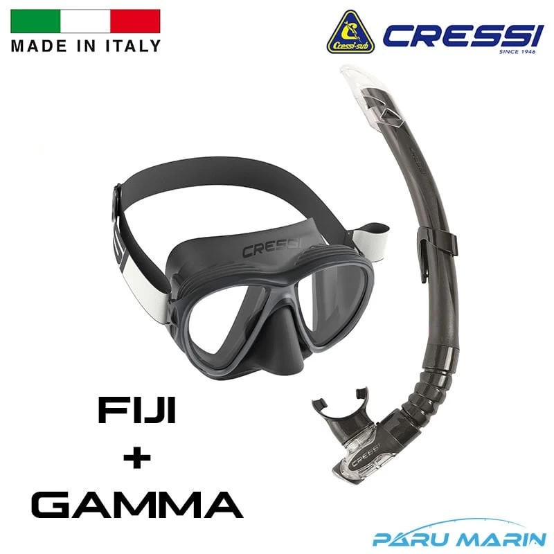 Cressi Combo Fiji + Gamma Dalış Seti Black