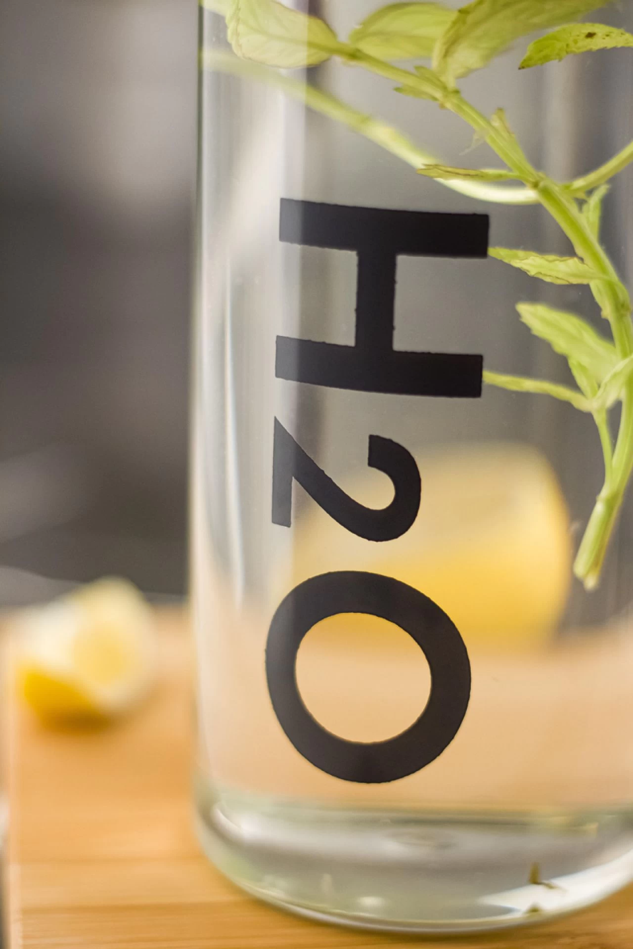 H2o Borosilikat Cam Matara Vakum Kapaklı Su Şişesi Suluk Gri 1000 Ml