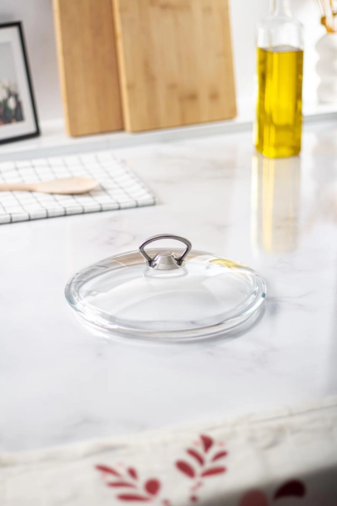 22 Cm Tencere & Tava & Sahan Için Metal Kulplu Cam Kapak (tÜm Tencerelere Uyumludur)