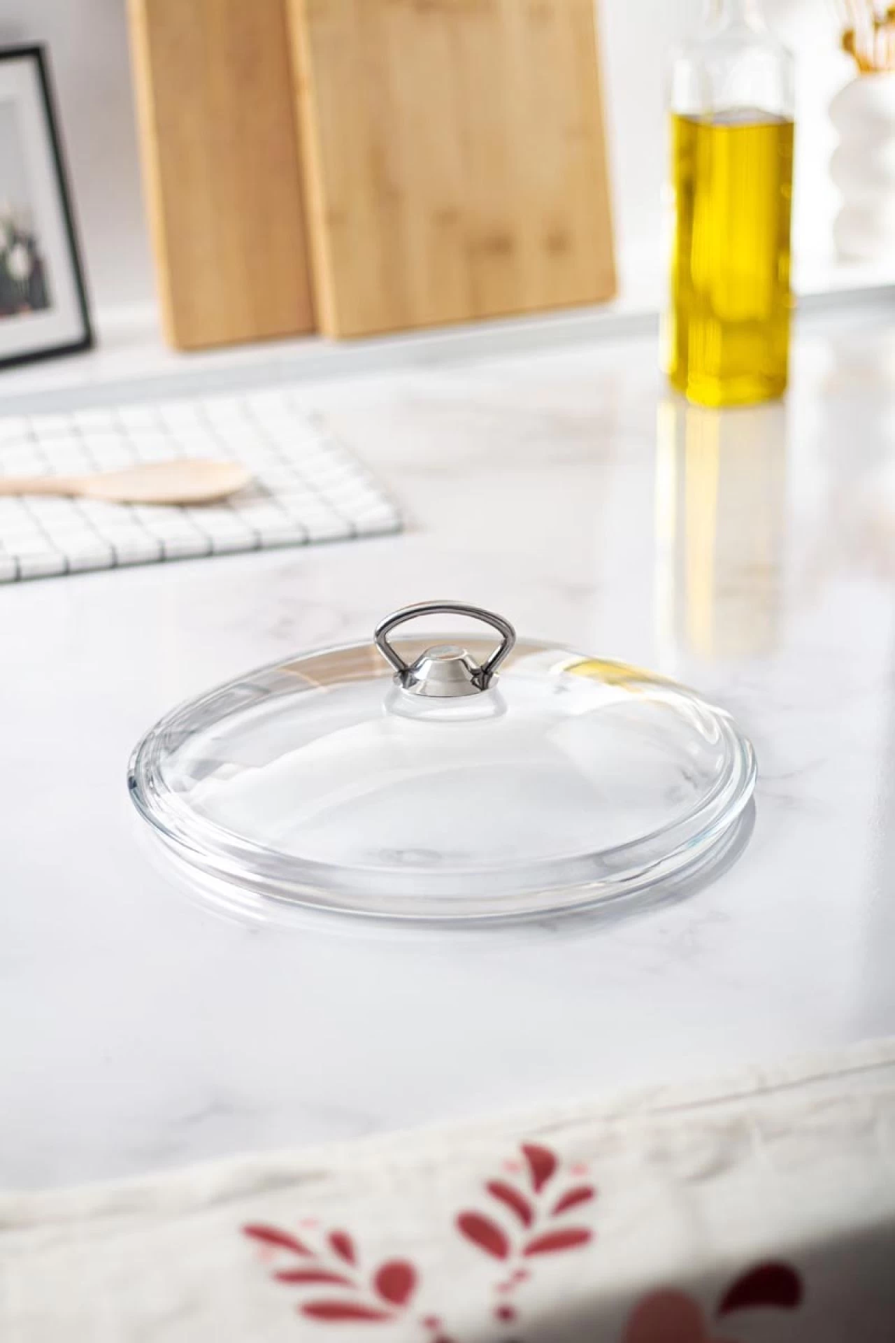 26 Cm Tencere & Tava & Sahan Için Metal Kulplu Cam Kapak (tÜm Tencerelere Uyumludur)