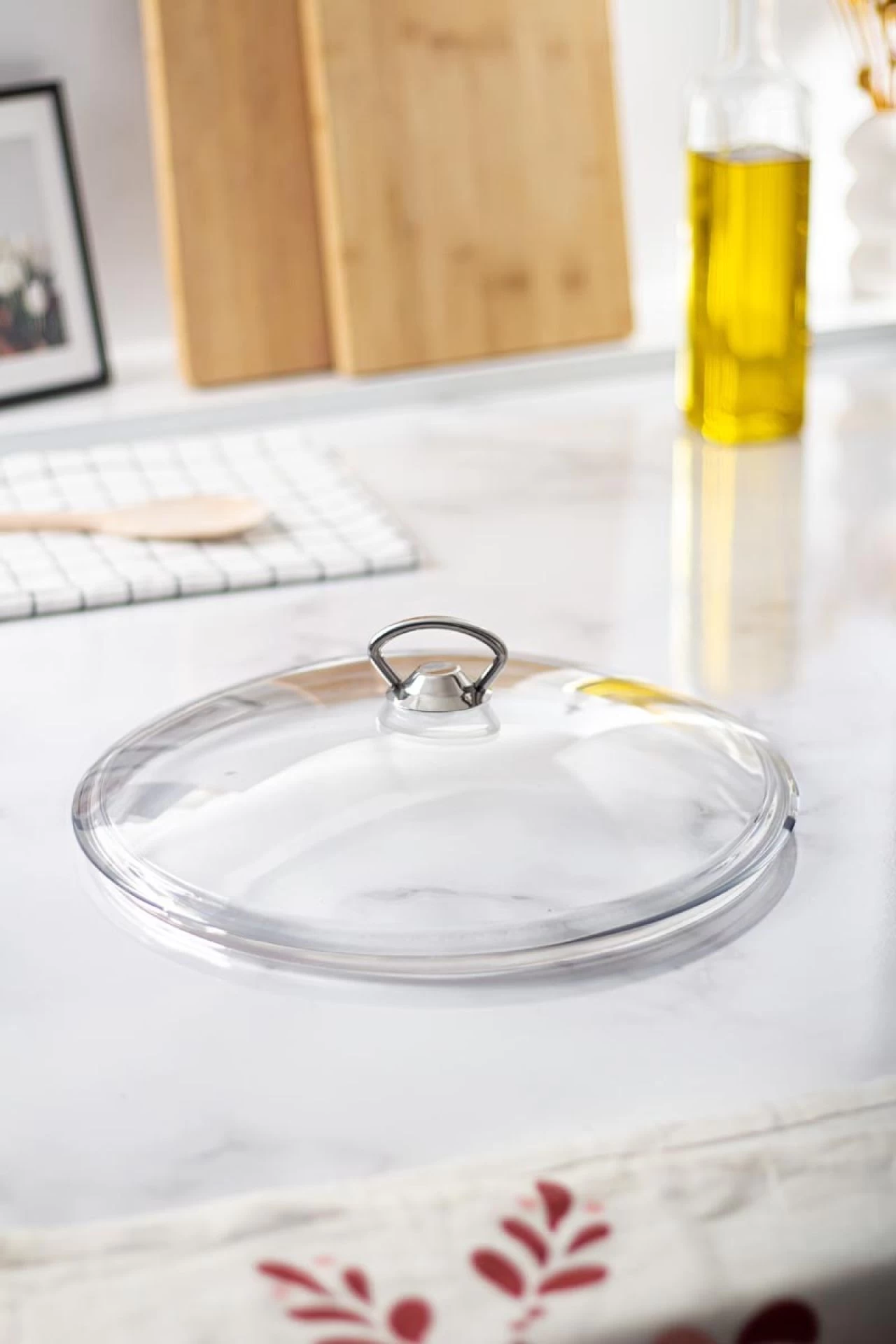 30 Cm Tencere & Tava & Sahan Için Metal Kulplu Cam Kapak (tÜm Tencerelere Uyumludur)