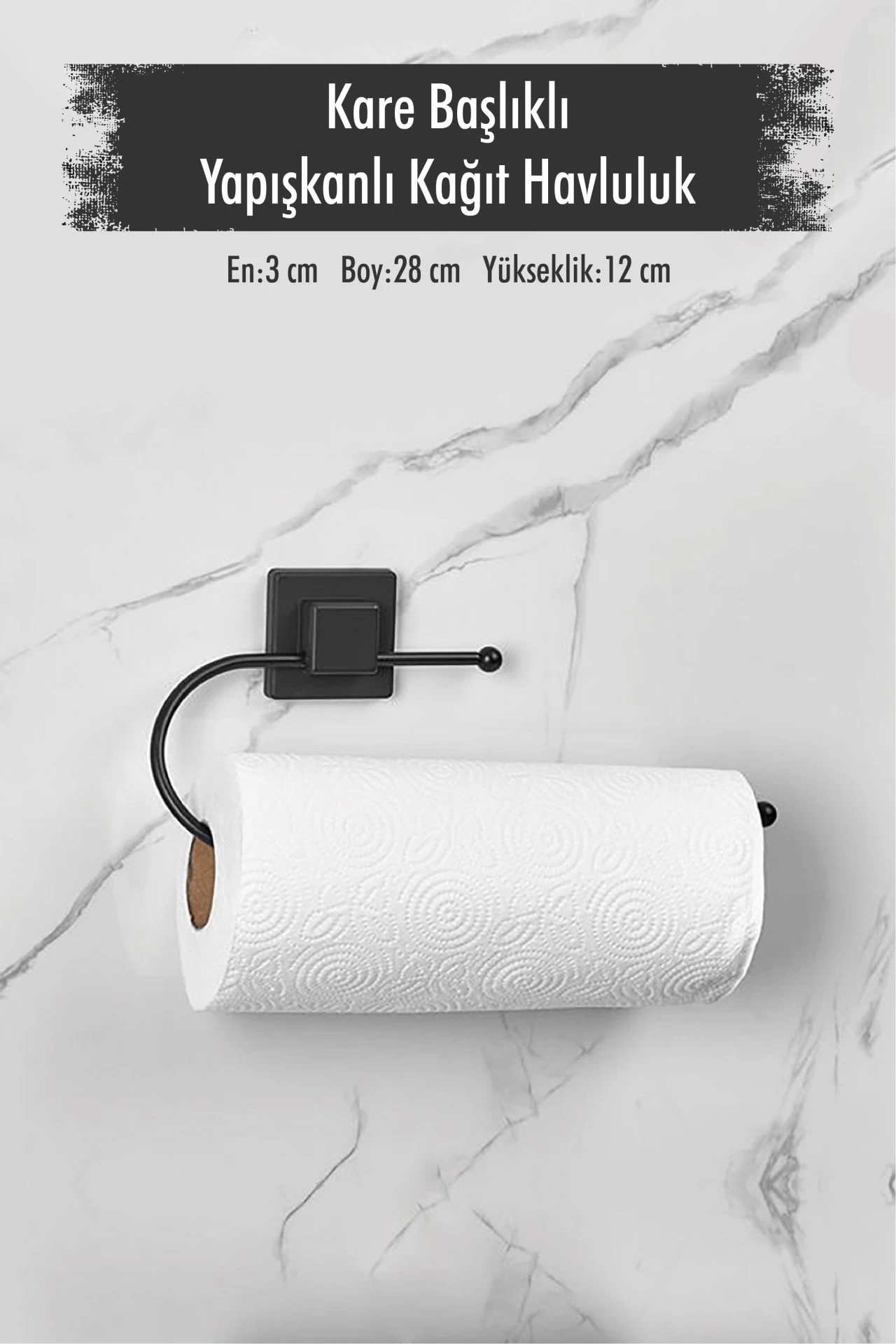 Kare Kafali YapiŞkanli Kutulu KaĞit Havluluk Mat Sİyah