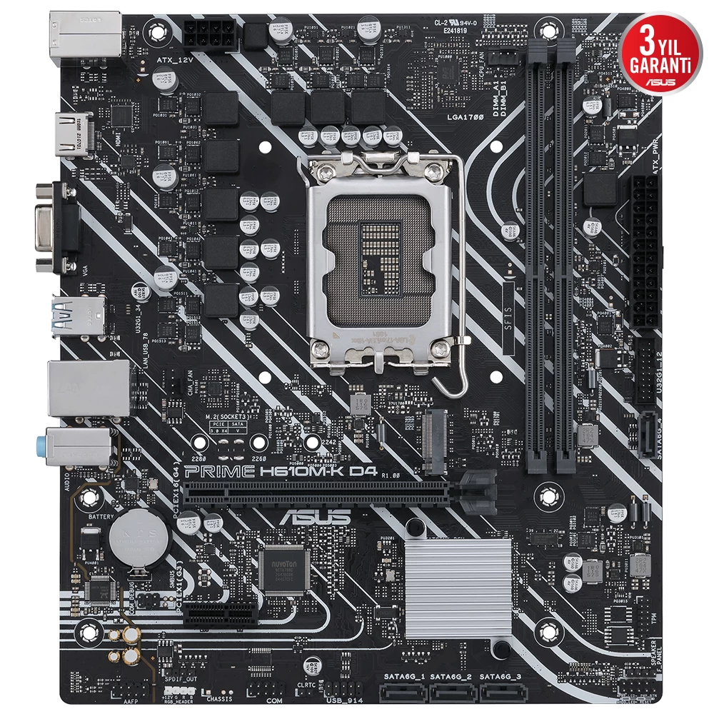 Asus Prime H610m-k D4 Ddr4 3200(oc) Hdmi Dp M.2 Matx 1700p