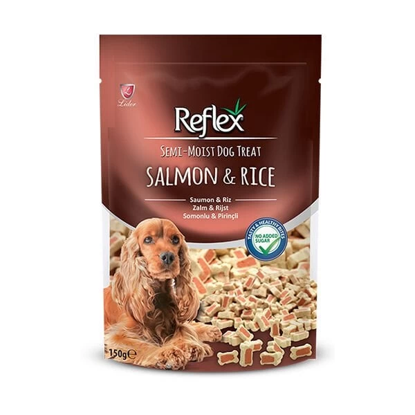 Reflex Semi Moist Somon Ve Pirinç Kalpli Köpek Ödül Maması 150 Gr