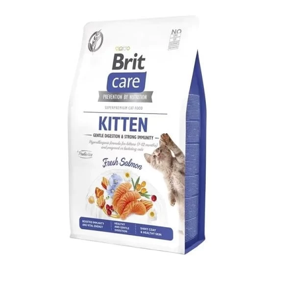 Brit Care Gentle Digestion  Strong Immunity Tahılsız Somonlu Yavru Kedi Maması 2 Kg