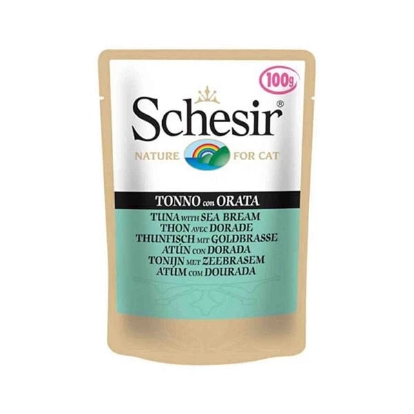 Schesir Ton Balıklı Ve Çipura Pouch Konserve Yetişkin Kedi Maması 100 Gr