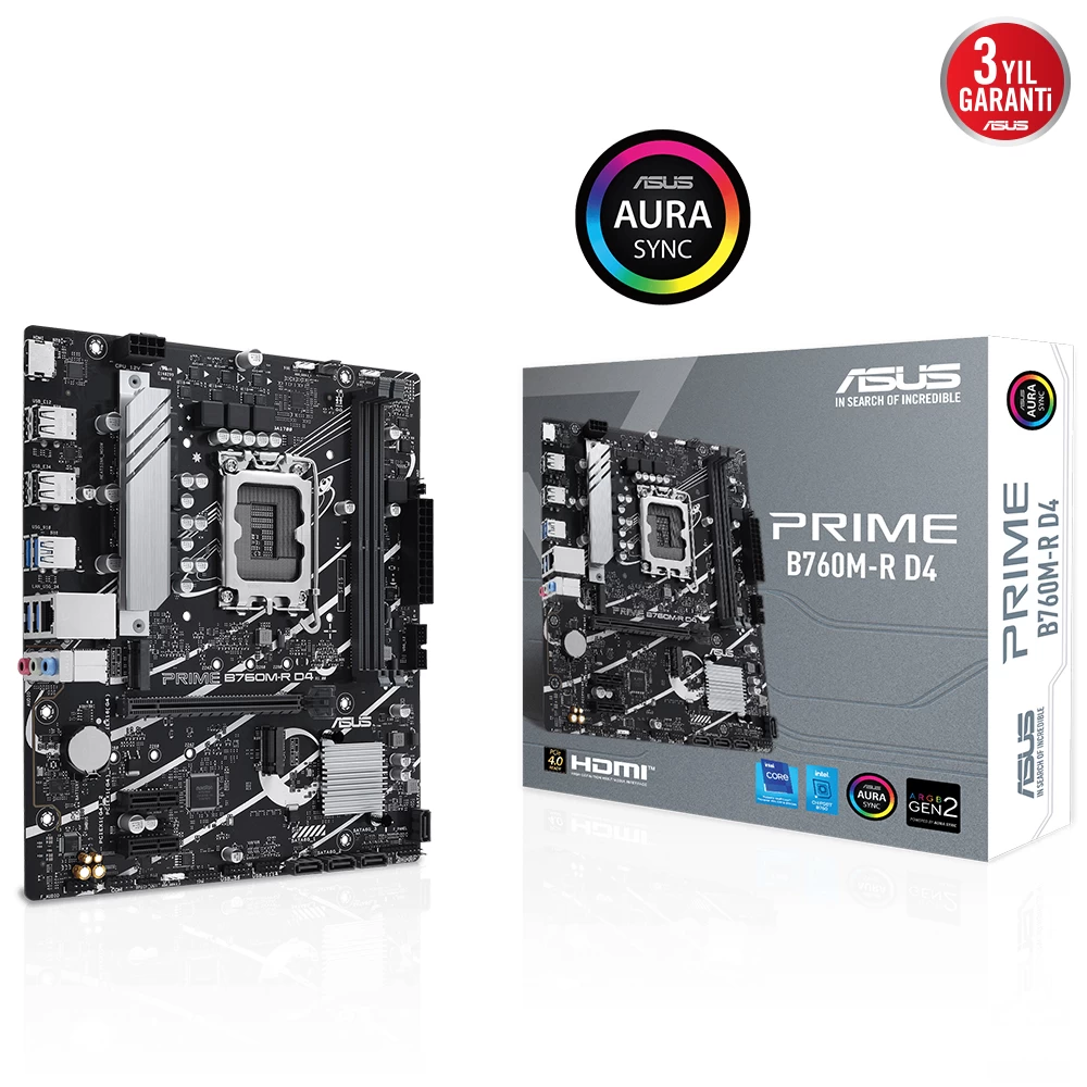 Asus Prime B760m-r D4 Intel B760 Soket 1700 Ddr4