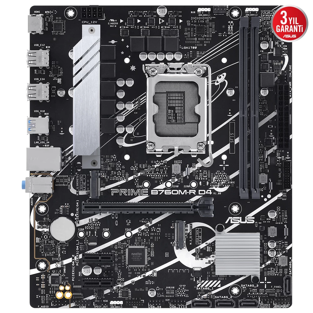 Asus Prime B760m-r D4 Intel B760 Soket 1700 Ddr4