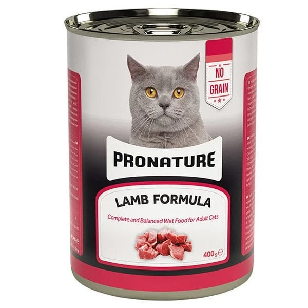 Pronature Tahılsız Kuzu Etli Ezme Yetişkin Konserve Kedi Maması 400 Gr