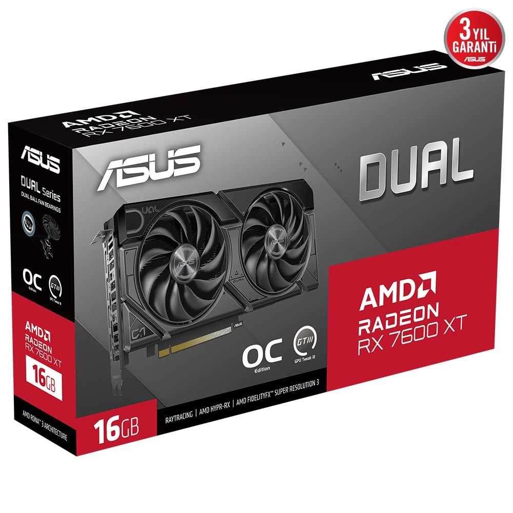 Asus Dual-rx7600xt-o16g 16gb Gddr6 Hdmi Dp 128bİt