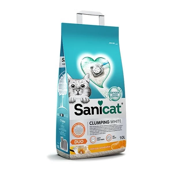 Sanicat Duo Vanilya Ve Mandalina Kokulu Topaklaşan Kedi Kumu 10 Lt