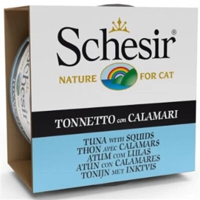 Schesir Ton Balık Ve Kalamarlı Yetişkin Konserve Kedi Maması 85 Gr