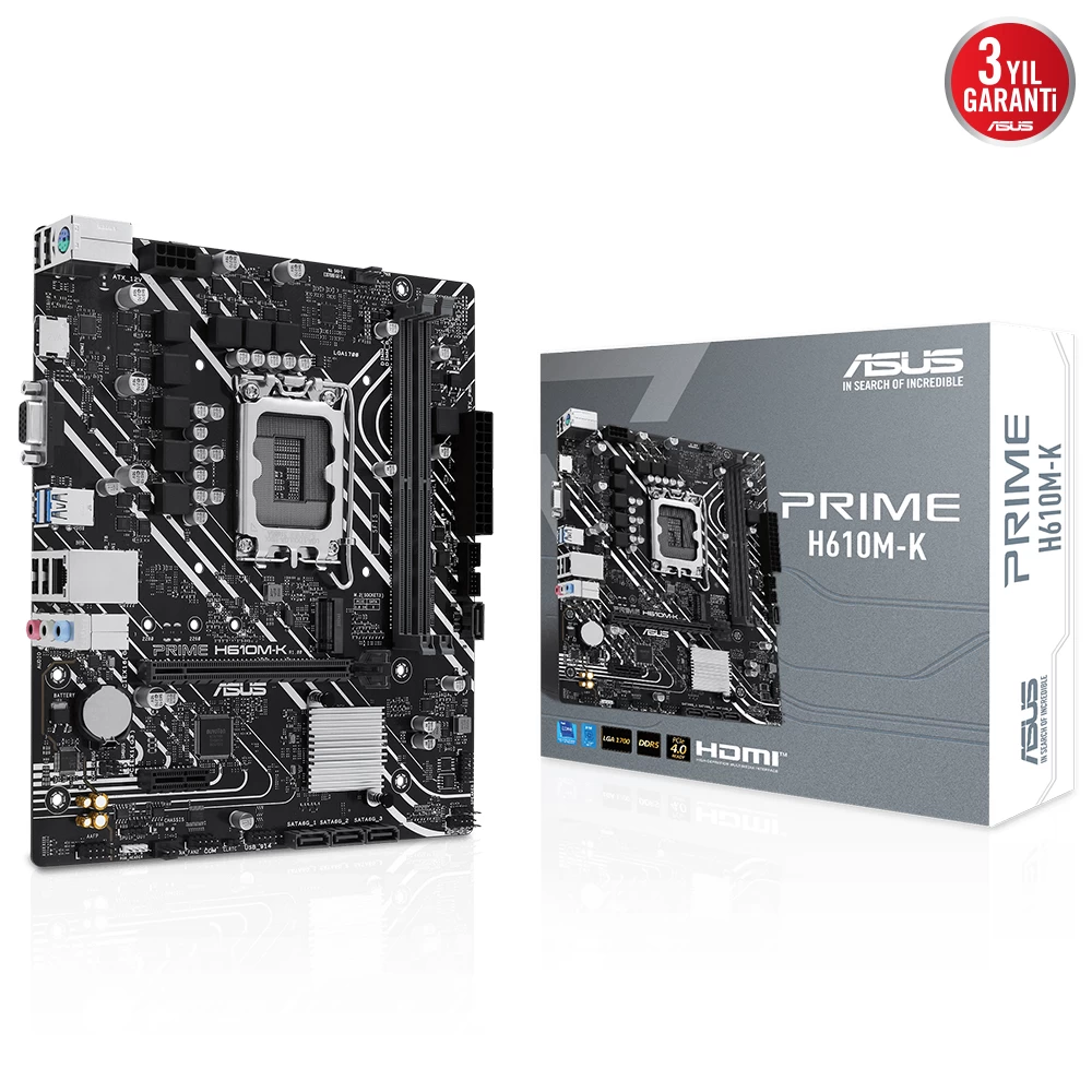 Asus Prime H610m-k Ddr5 5600mhz Hdmi Vga Matx 1700